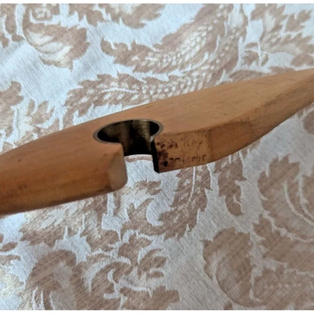 Vintage MCM 1950s Fish Shape Bottle Opener Wood Stainless Steel Bar